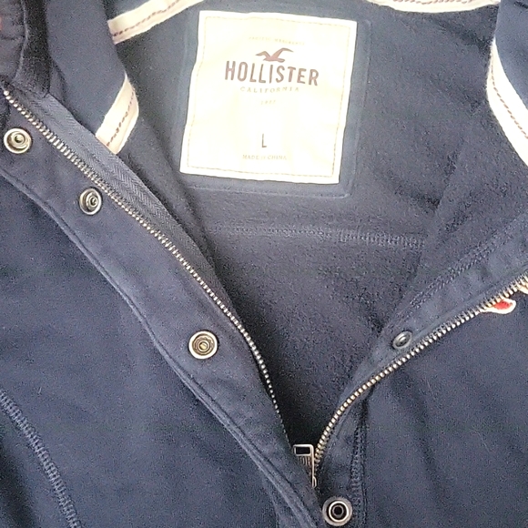 Hollister Dark Blue Zip-up Hooded Sweatshirt - Picture 2 of 7
